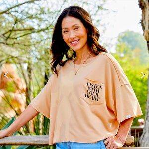 Disney Tan Pocahontas Oversized Boxy T-Shirt - Medium